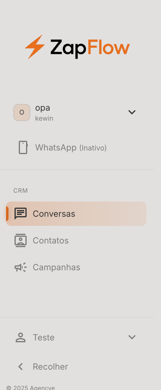 Painel de uma plataforma de atendimento com IA criada do zero